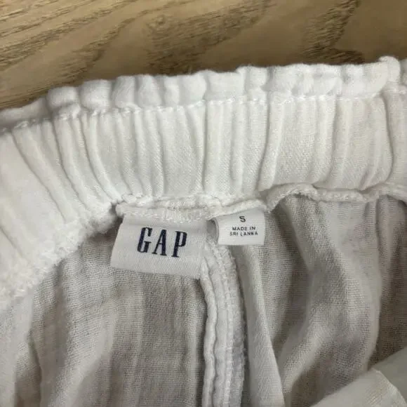 GAP WOMENS 100% Cotton White Gauze PO Shorts Fresh Drawstring Festival Summer - Picture 2 of 7